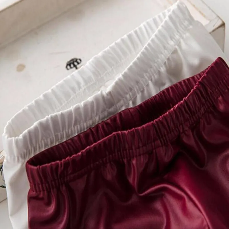 Леггинсы из искусственной кожи для девочек и подростков тонкие облегающие брюки