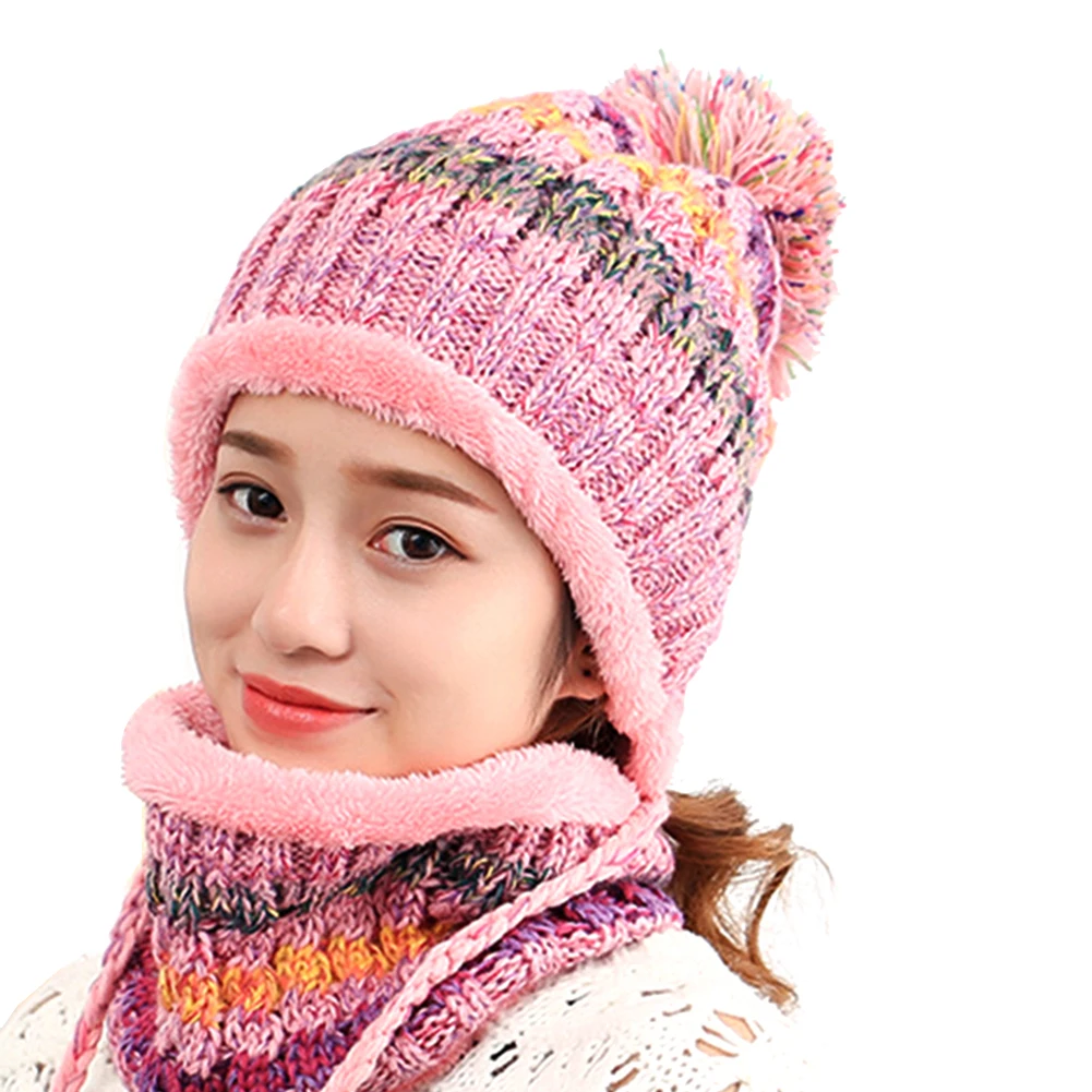 2 шт. модная шерстяная вязаная шапка с манжетой для девочек|Женские Skullies и