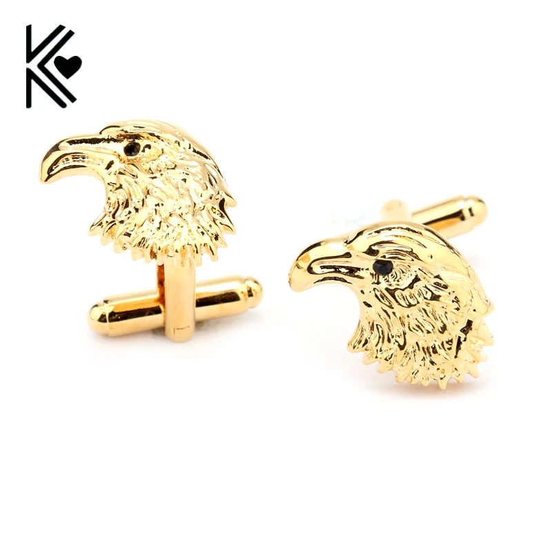 Металлические запонки с головой орла мужские роскошные модные аксессуары