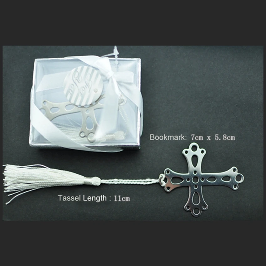 20 шт. серебряный крест с кисточкой закладки сувениры и подарки на свадьбу
