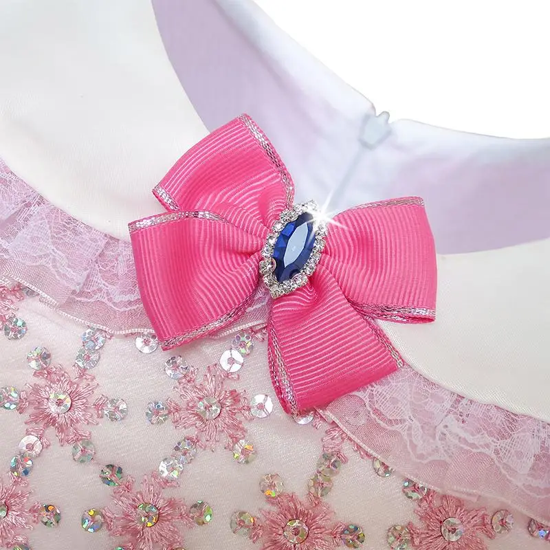 Sunny Fashion платья для девочек платье Розовый Принцесса Костюм Золушка маскарадный