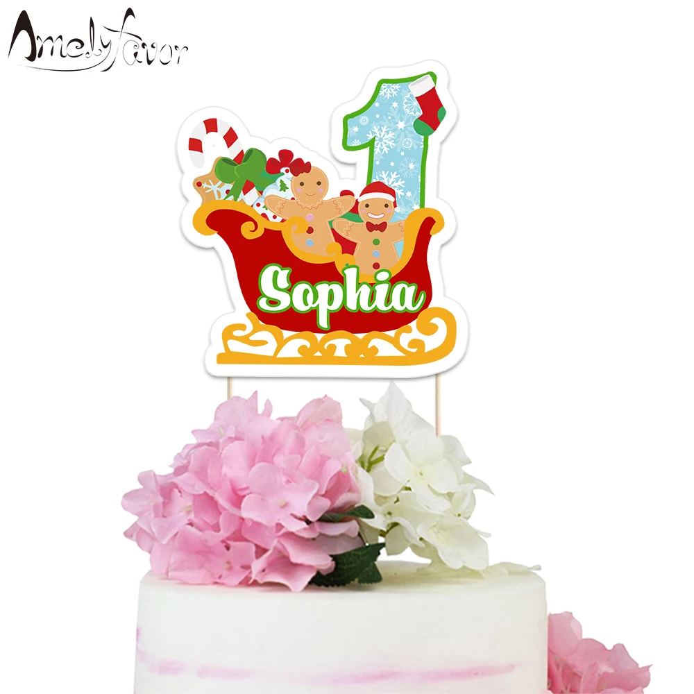 Рождественская Тема Бумажный Топпер на торт День рождения украшения