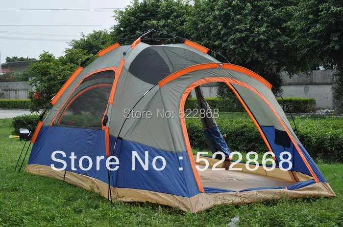 Полностью автоматическая двухэтажная палатка для кемпинга с двумя залами 6 8