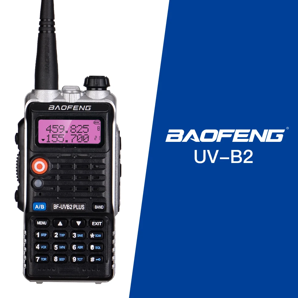 Новинка высокомощная портативная рация BaoFeng UV B2 Plus 8 Вт FM аккумулятор 4800 мАч