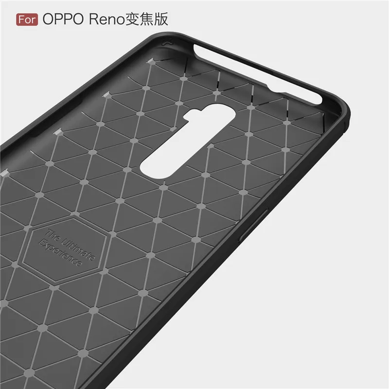 Чехол для телефона из углеродного волокна OPPO Reno 10X Zoom чехол мягкого ТПУ задняя