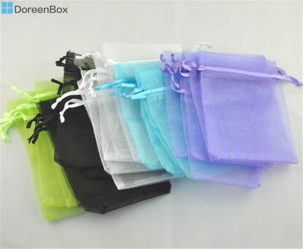 

Doreen Box hot- Gift pouch & bag mixed, органза, с рисунком, свадьба, 16x13cm. 50 шт. (B07748)
