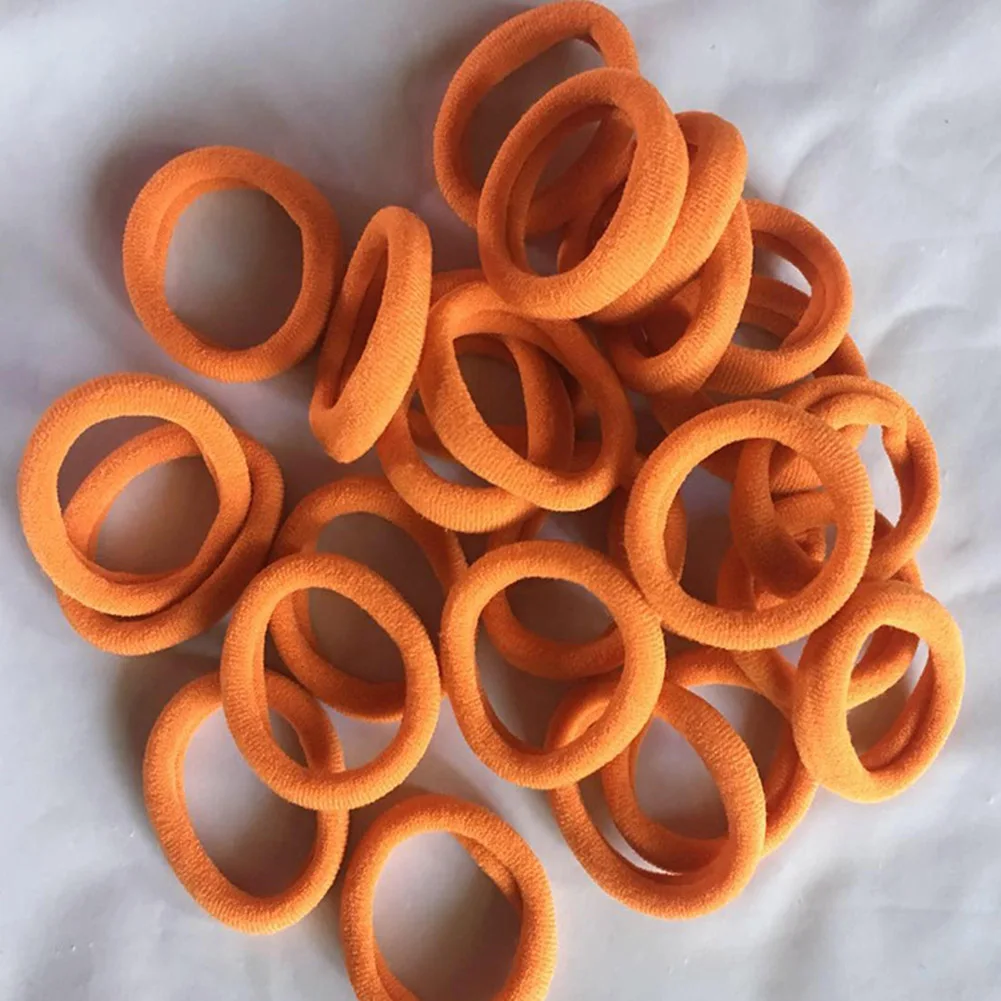 dark orange 50 шт. Детские эластичные резинки для волос для девочек, бесшовное детское кольцо для волос, резинка для конского хвоста, эластичные резинки для волос, 24 цвета, Дешевые вечерние - Цвет: dark orange