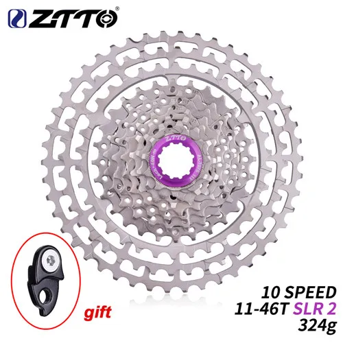 10S 46T silver Ztto MTB велосипед Freewheel 10 скорость 11-46 T SLR2 велосипедная кассета HG Совместимость 10 S Freewheel CNC K7 для XX X0 X9 X7 M610 M781 M786 - Цвет: 10S 46T silver