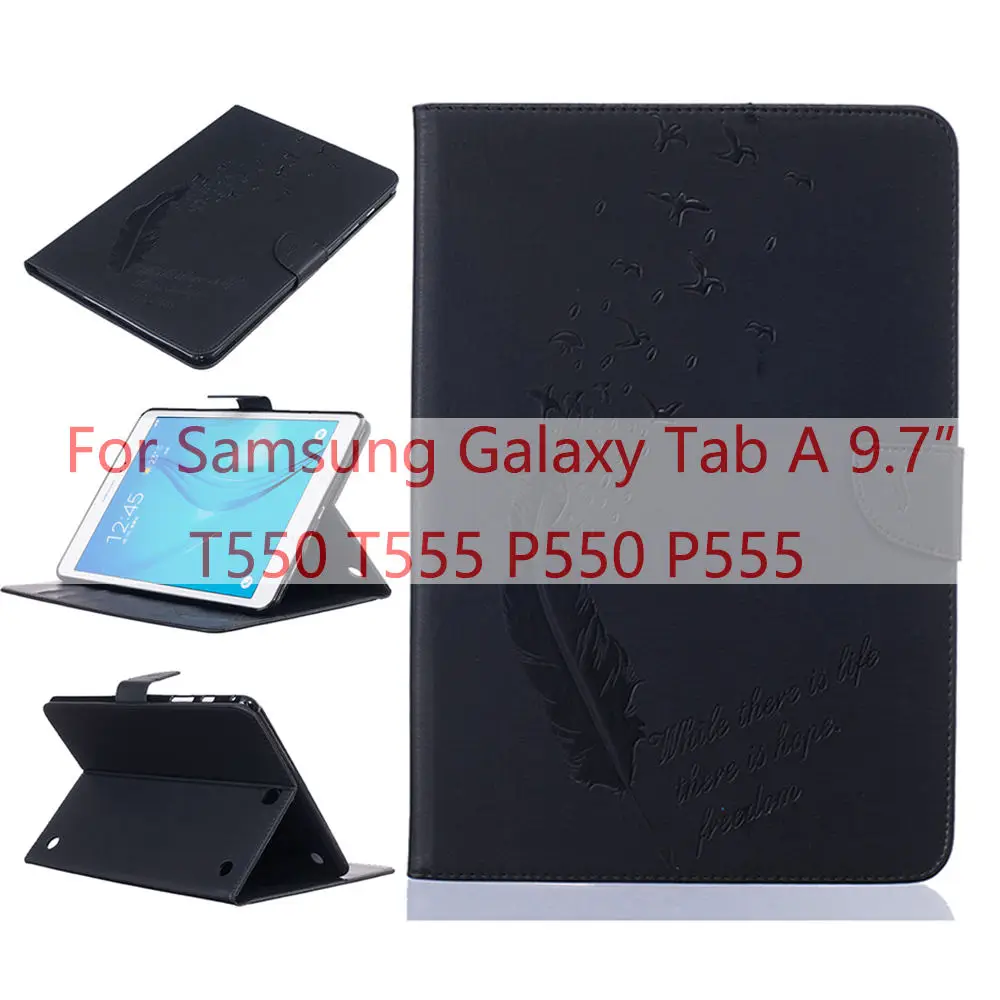 Black Чехол для samsung Galaxy Tab E 9,6 Release SM-T560/T561/T565/T567V чехол для samsung Galaxy Tab A 9,7 T550 T555 P550 - Цвет: Black