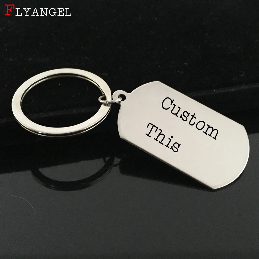 Fashion Men Women Jewelry Custom Keyring Engraved Name Date Sentence Words Printed Text Gift For Couples Boyfriend Wife Keychain |