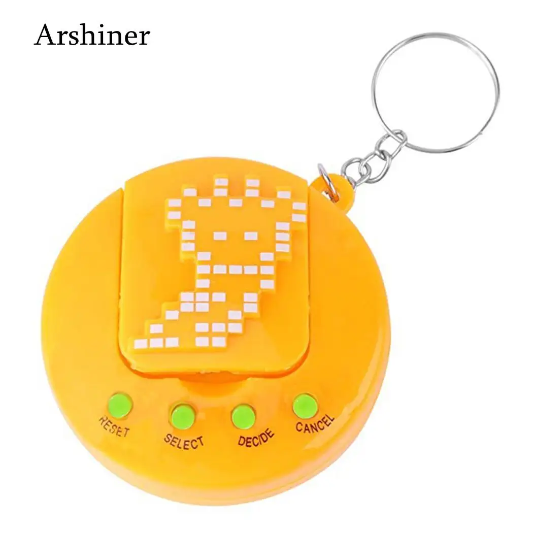 Yellow 1 шт. Забавный тамагочи Pet виртуальный прозрачный цифровой игровой автомат Ностальгический Pet электронный Pet детская игрушка для подарки - Цвет: Yellow