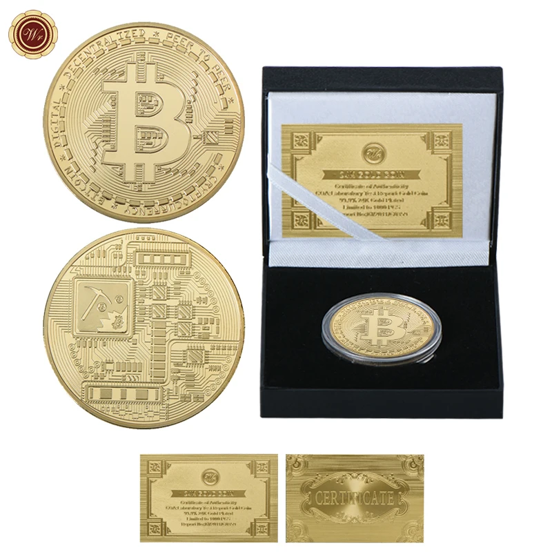 Style 4 WR Bitcoin монета позолоченные вызов монет с качеством Подарочная коробка шелковый путь Bitcoin золотые монеты Коллекционные вещи для подарки на день рождения - Цвет: Style 4