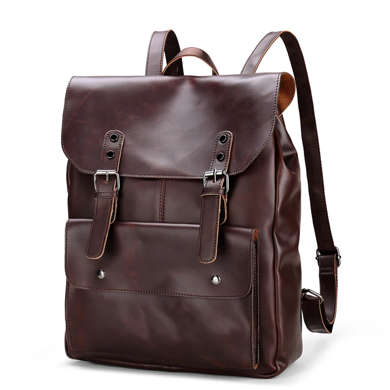 MYNOS Высокое Качество Кожа Мужчины Рюкзак Путешествия Сумка Старинные сумки На