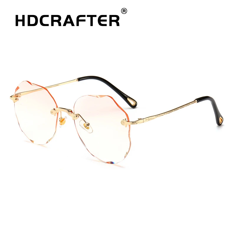 HDCRAFTER женские солнцезащитные очки 2019 Модные без оправы UV400 брендовые