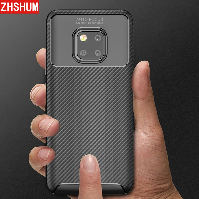 Роскошный чехол для huawei Коврики 20 Pro Lite мягкий силиконовый бампер из углеродного