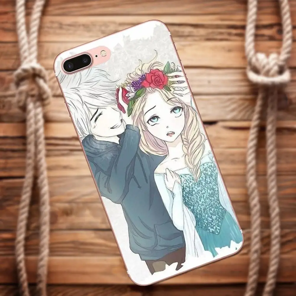 Vvcqod Принцесса Эльза и Джек Фрост для Iphone 4 4s 5 5C 5S SE 6 S 7 8 Plus X чехол Moto G G2 G3 ТПУ