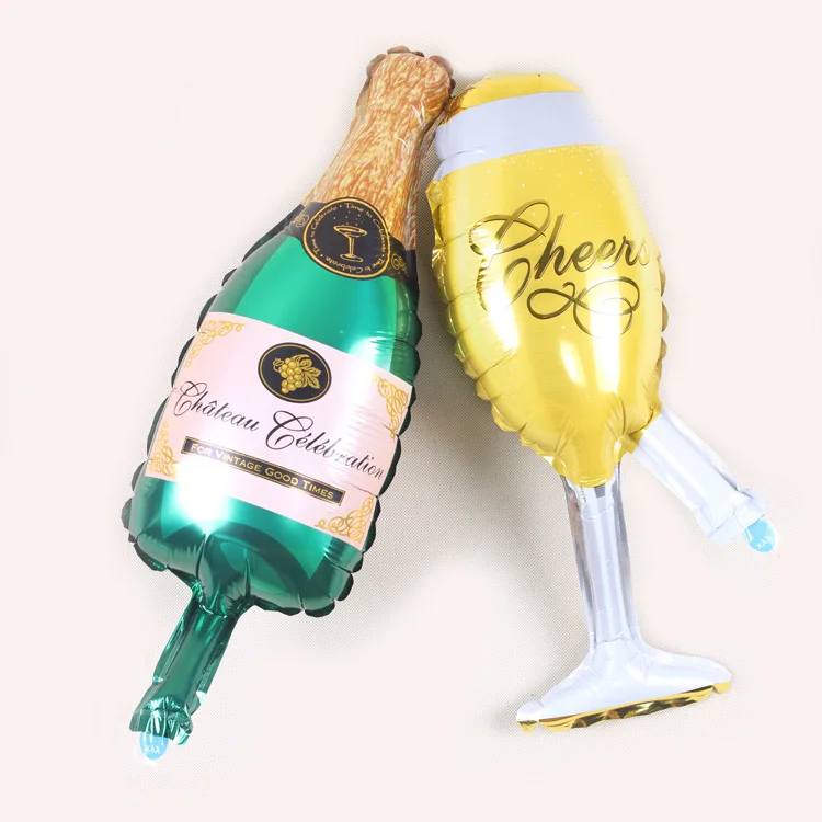Вечерние бокал для шампанского брак Фольга воздушный шар Happy Wedding большой Размеры