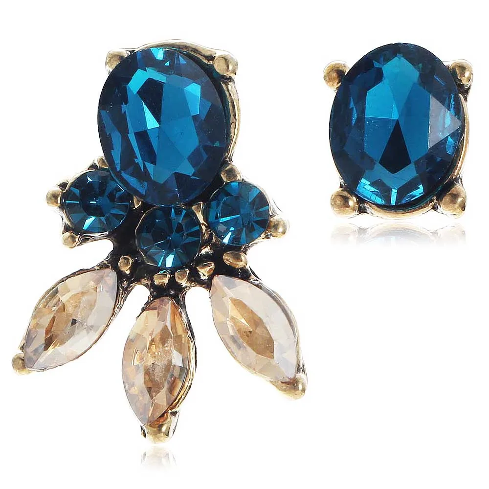 Яйи синего и коричневого цветов стеклянные стразы длинные женские серьги Модные