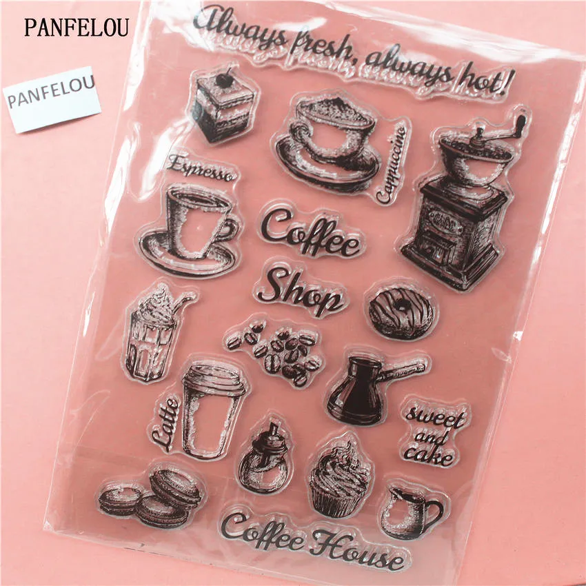 PANFELOU кофейный прозрачный силиконовый штамп/печать для DIY