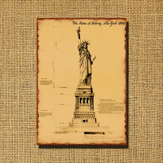 Винтажная коровья бумага декоративная роспись s современные статуи Свободы