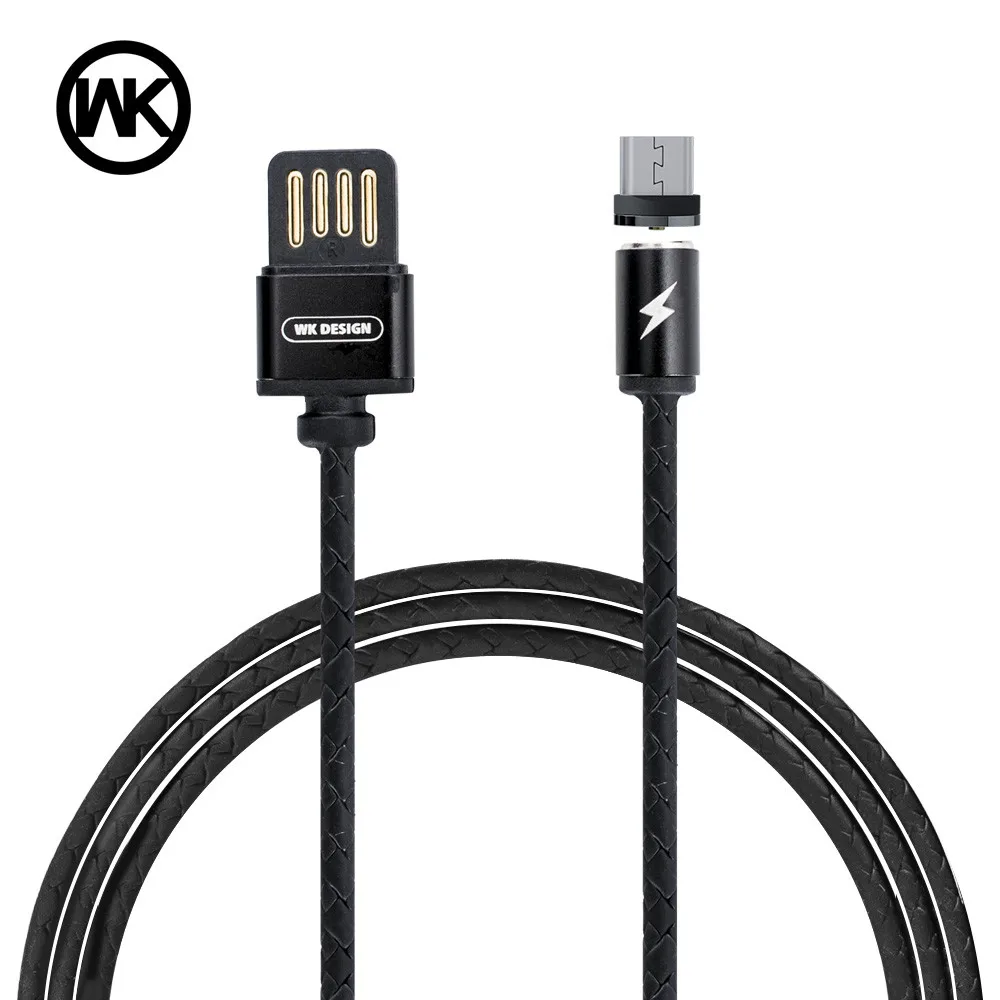 Магнитный кабель WK 2 в 1, Micro USB+ type C+ IOS для реверсивного USB для samsung, Магнитный зарядный кабель для Apple iPhone X 8 7 6