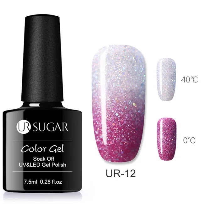 2 Colors 12 Ur Sugar, 7,5 мл, термальный Гель-лак для ногтей, 3 цвета, меняющий температуру, замочить, УФ-Гель-лак для нейл-арта, лак для маникюра, светодиодный - Цвет: 2 Colors 12