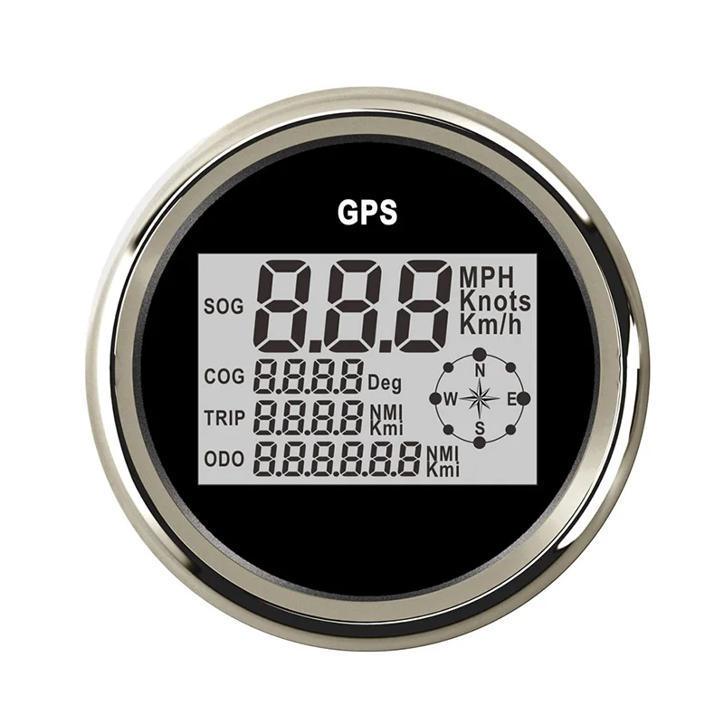 BS 85 мм Лодка Цифровой Автомобильный gps Спидометр 8 цветов с подсветкой для автомобиля мотоцикла трактора грузовика UV ATV 0~ 999 MPH, узлы, км/ч регулируемые - Цвет: BS
