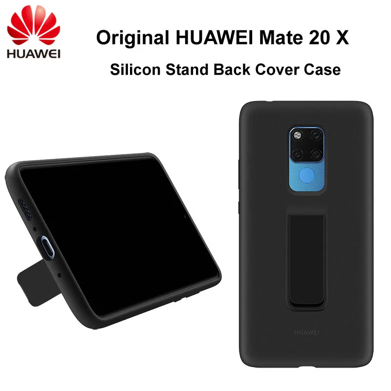 Оригинальный чехол подставка для Huawei Mate 20 X мягкий из жидкого силикона со