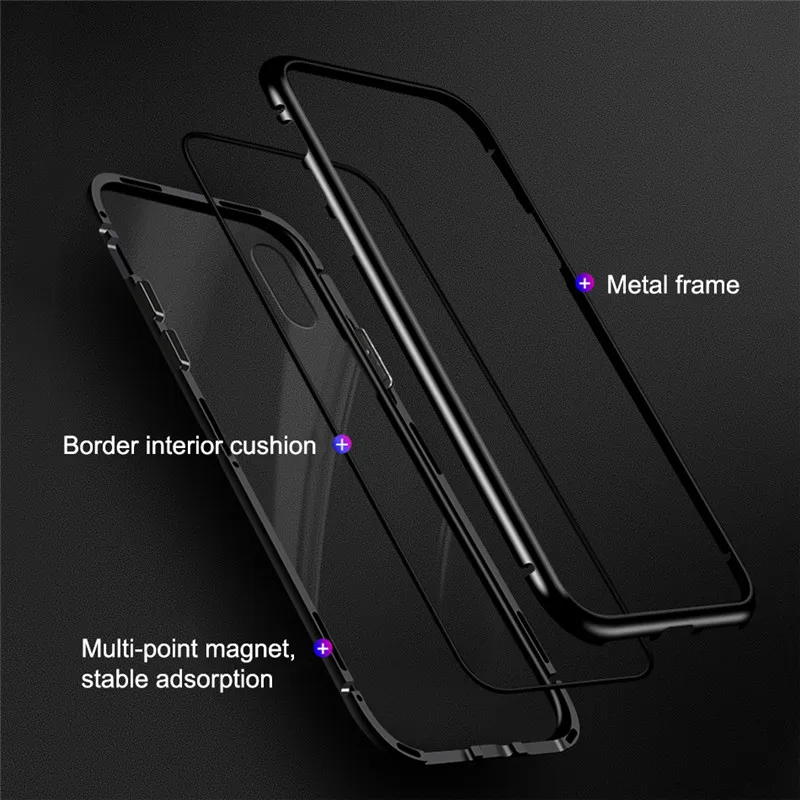 ChengKeAnQi ультрамагнитный чехол для телефона iPhone X 6 7 8 Чехол 9H из закаленного стекла