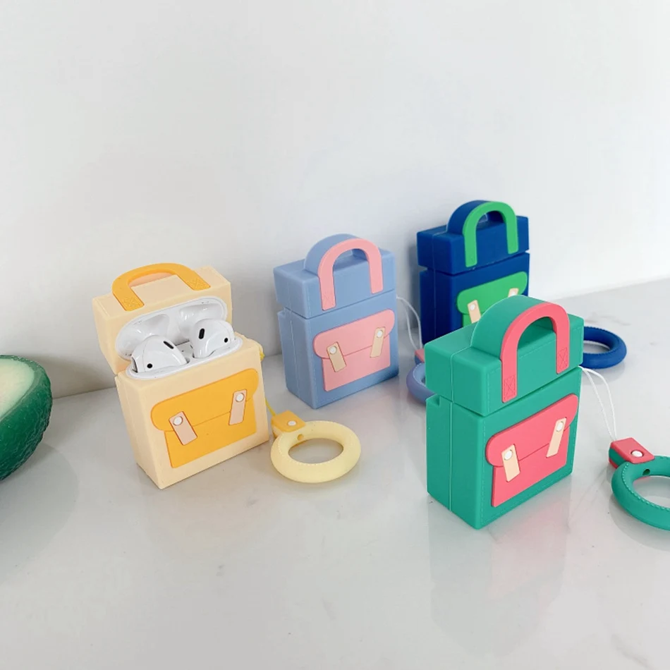 3D рюкзак кожухи головных телефонов для AirPods чехол милый мультфильм для Apple Air pods 2 защитный чехол для Earpods чехол аксессуары коробка