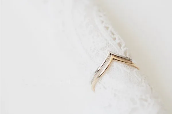 Цветные новые модные кольца на костяшки шеврона среднее кольцо в форме V высшего