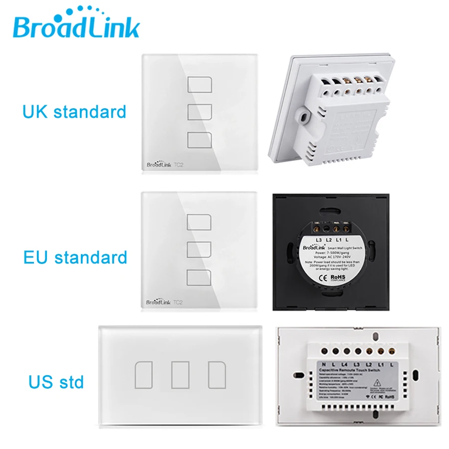 Broadlink TC2 1gang/2gang/3 Gang UK/EU/us touch RF433 переключатель Умный дом автоматизации