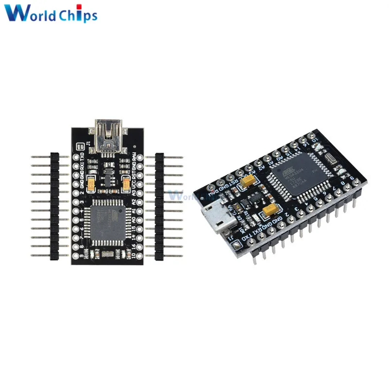 Pro Micro плата для arduino ATmega32U4 3 В/8 МГц 5 В/16 модуль замены платы ATmega328 Leonardo с 2 рядами