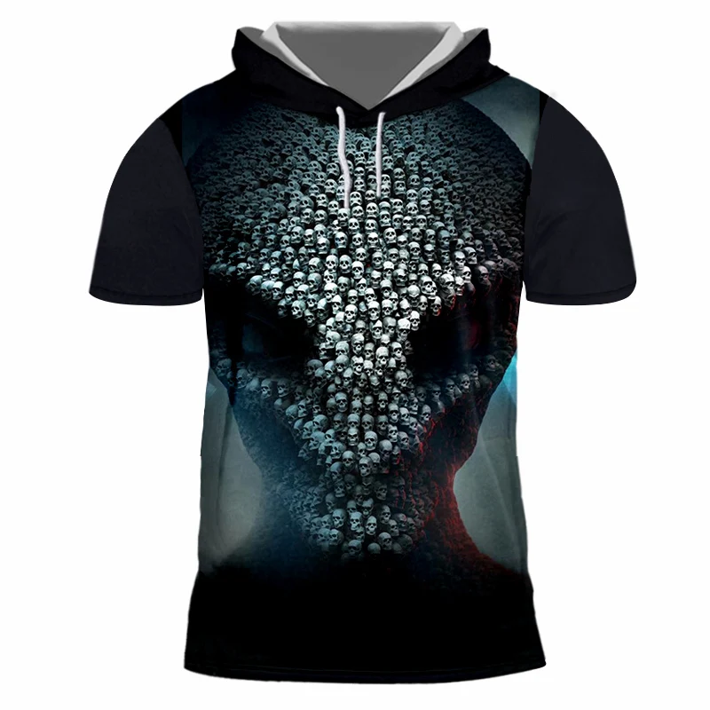 OGKB унисекс хип хоп панк футболки с длинным шнурком коротким рукавом капюшоном