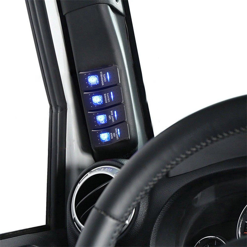 Черный с левой стороны-столб 4-переключатель Корпус Pod для Jeep Wrangler JK 2011