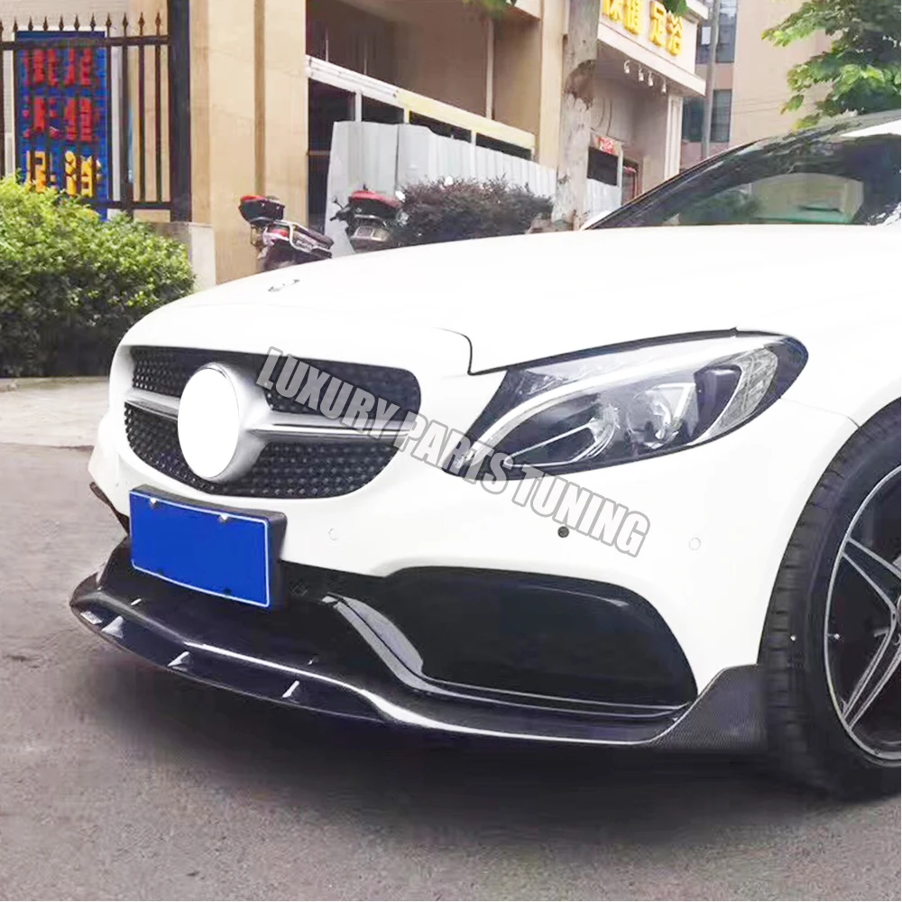 Передняя губа W205 из углеродного волокна для Benz C180 C200 C300 C43 седан изменение на