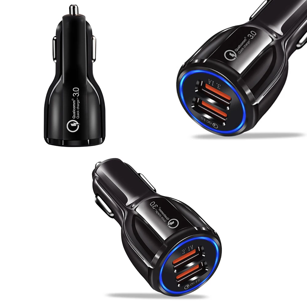 Автомобильное зарядное устройство с двумя USB-портами и поддержкой быстрой