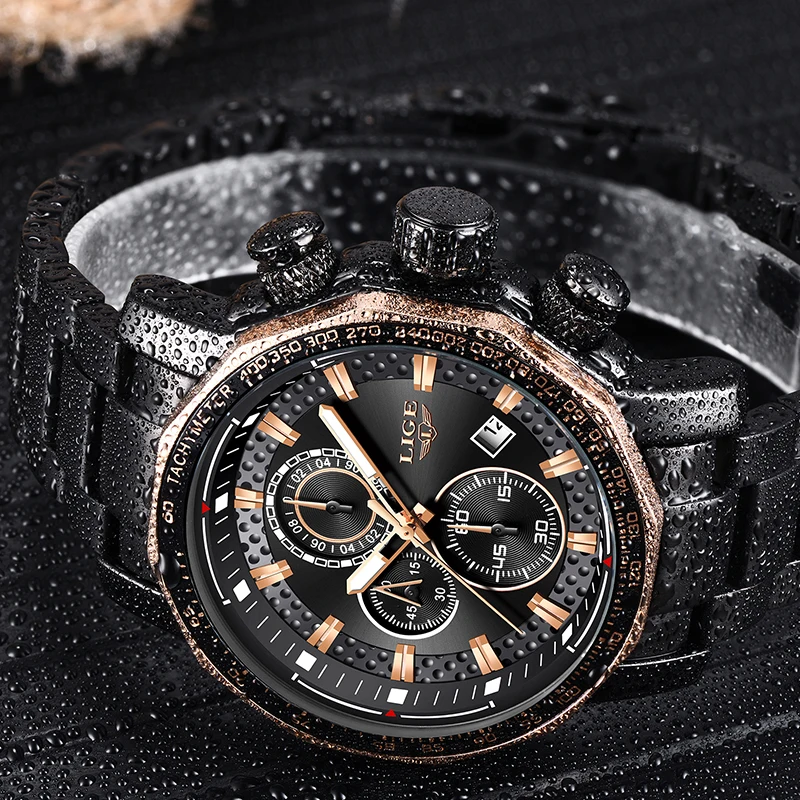 Relojes Новинка 2018 года LIGE модные для мужчин s часы Элитный бренд Бизнес Кварцевые