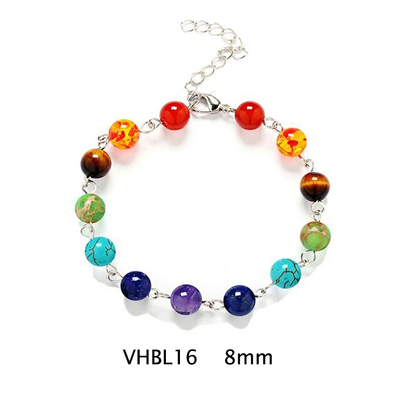 VHBL16 Vicky-домашнее ювелирное изделие с эфирным маслом чакра Лава браслет с глиной 6 мм-8 мм круглый аромашарик браслет духи браслет - Окраска металла: VHBL16