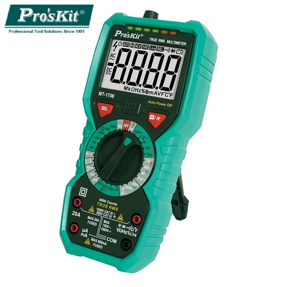 Hot Pro'skit MT-1706 True RMS Высокоточный Многофункциональный мультиметр антигорящий