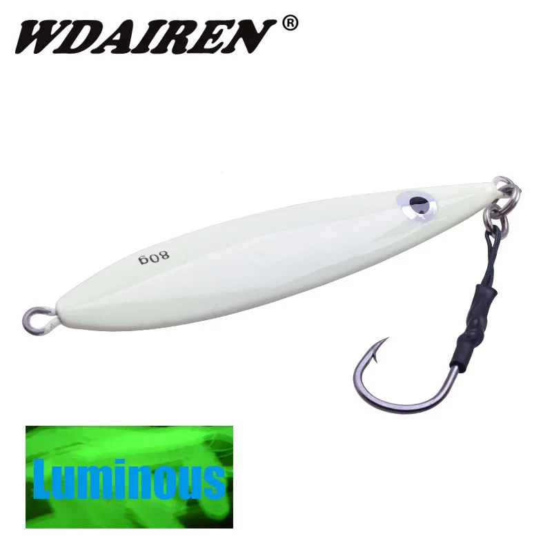 

WDAIREN Spoon Lure 110mm 85g Metal Fishing Bait 4 Colors Spoon Bass Baits Sea Fishing Hook Fishing Tackle Spoon Baits WD-170