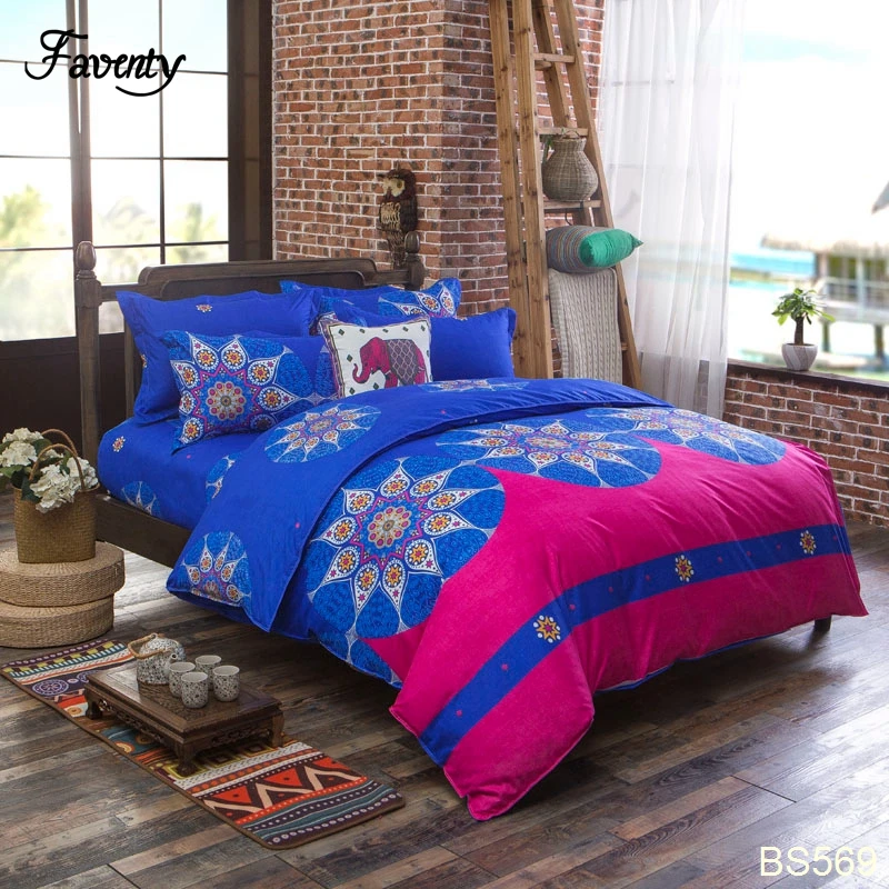 Новый богемный Boho постельных принадлежностей 3D королева цветник простыня