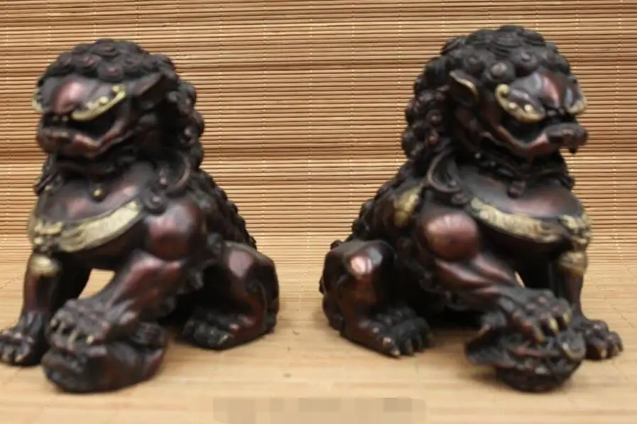 Китай (материк) Королевский Feng Shui чистая красная бронза зла охранник двери Фу