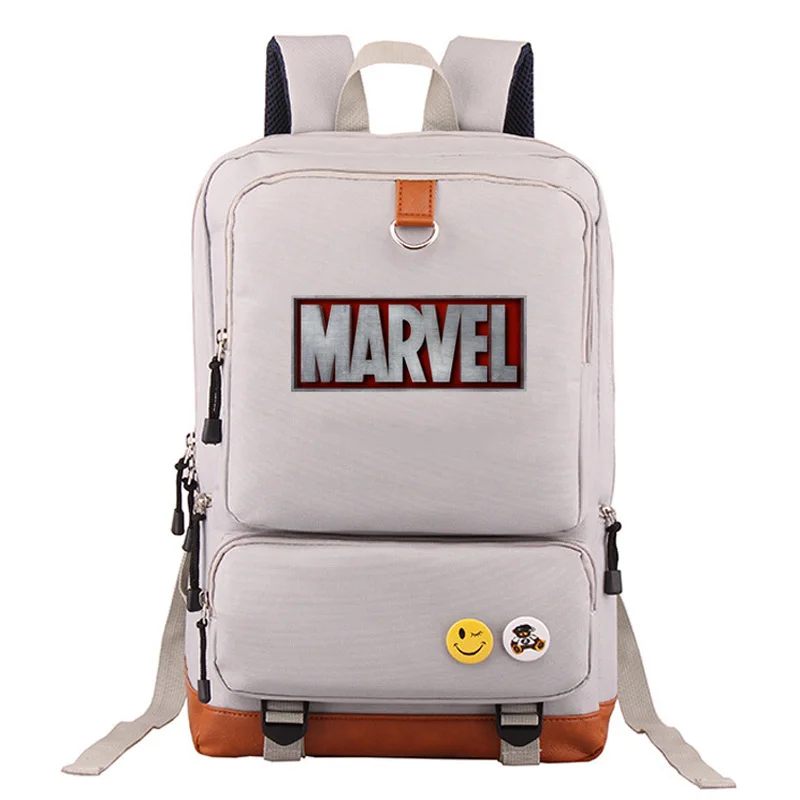 18 Многоцветная школьная сумка с надписью Marvel Мститель для мальчиков и девочек, женский рюкзак, школьные сумки для подростков, Холщовый мужской рюкзак для студентов - Цвет: 18
