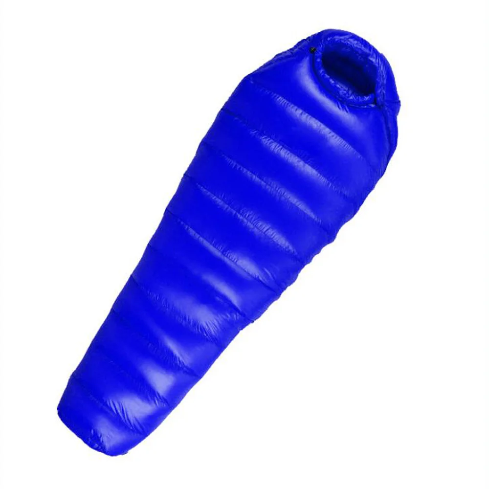 800G Blue Зимний водонепроницаемый спальный мешок для кемпинга на утином пуху, одноместный спальный мешок - Цвет: 800G Blue
