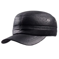 new mens real leather baseball golf military army adjustable caphat