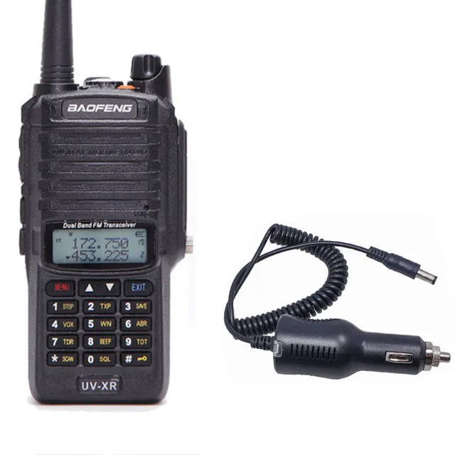 Baofeng UV-XR водонепроницаемый IP67 Walkie Talkie 10 Вт 4800 мАч батарея 10 км большой радиус действия мощный портативный двухстороннее радио до uv-9r uv9r - Цвет: add car charger