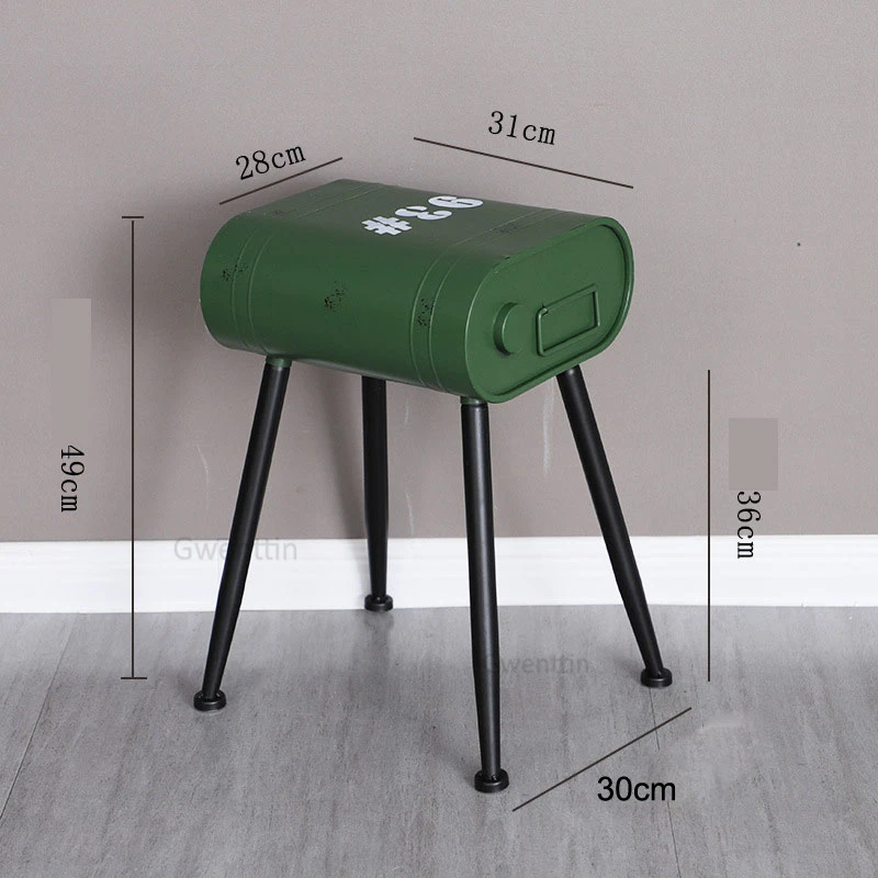 Vintage Loft Gasoline Bucket Metal Stools Restaurant Bedroom Dining Chairs Petrol Barrel Chair Industrial Decor Bar Small Stool