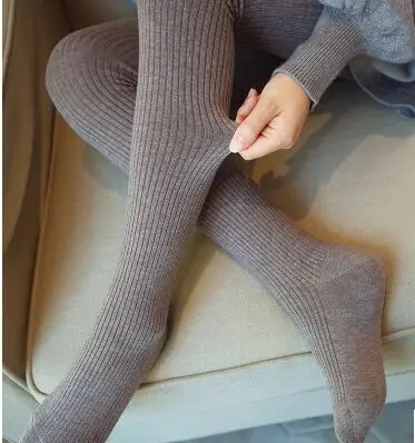 Autumn And Winter New Style Trample Feet Fashion Pantyhose Rabbit Cashmere Keep Warm Add Fleece Vertical Stripe Wool Stocking