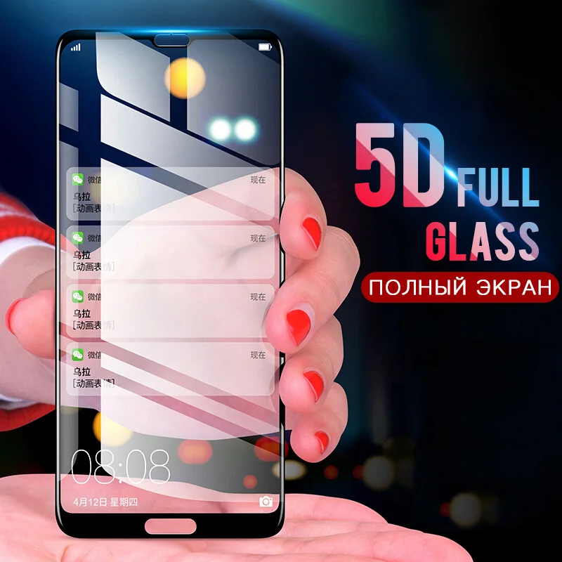 5D полное покрытие закаленное стекло для Huawei Y9 Y5 Y7 Y6 Prime 2018 Honor 7A Pro на 7C Россия